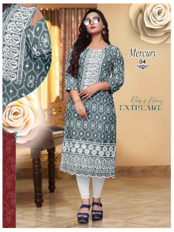 Beauty Queen Mercury 7 Rayon Ethnic Wear Designer Kurti Collection